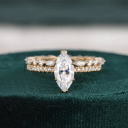 2 CT Marquise Cut Solitaire Pave Moissanite Bridal Ring Set Mapple Gems